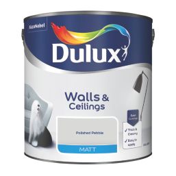 Dulux Walls & Ceilings 2.5Ltr Polished Pebble Matt Emulsion  Paint