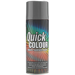 Quick Colour Spray Paint Gloss Grey 400ml