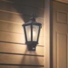 Lutec Cotswold Outdoor Half Lantern Wall Light With PIR Sensor Black