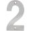 Eclipse Door Numeral 2 Polished Stainless Steel 100mm