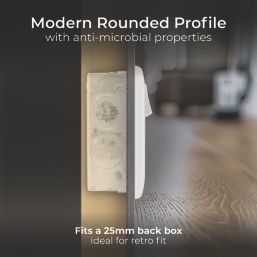 British General 800 Series 13A 2-Gang DP Switched Socket White