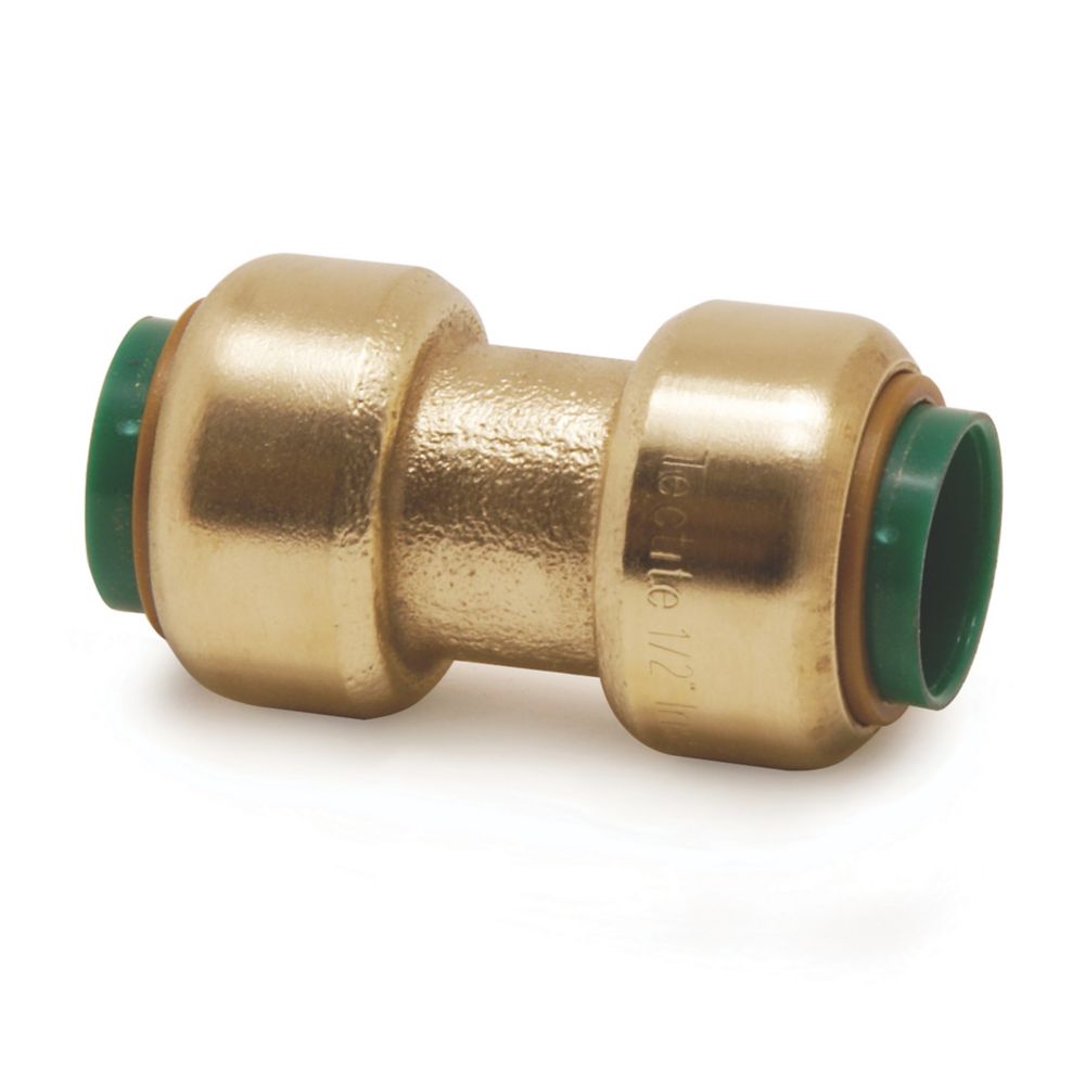 Tectite Classic T1 Brass Push-Fit Equal Straight Coupling 1" - Screwfix