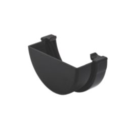 FloPlast MiniFlo Half Round External Gutter Stop End Black 76mm