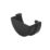 FloPlast MiniFlo Half Round External Gutter Stop End Black 76mm