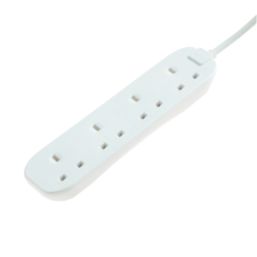 Masterplug 13A 4-Gang Unswitched  Extension Lead  1m