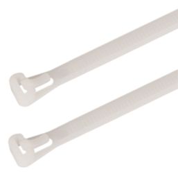 Essentials Non Fire Rated Easy Release Cable Ties Natural 20cm x 0.75cm 100 Pack