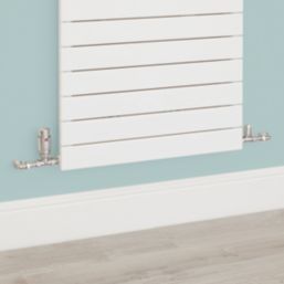 Flomasta  1/2" x 15mm Chrome Straight & L/S Modern Thermostatic Radiator Valve & Lockshield