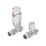 Flomasta  1/2" x 15mm Chrome Straight & L/S Modern Thermostatic Radiator Valve & Lockshield