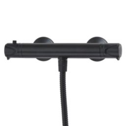 Triton Benito Rear-Fed Exposed Matte Black Thermostatic Mixer Shower