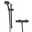 Triton Benito Rear-Fed Exposed Matte Black Thermostatic Mixer Shower