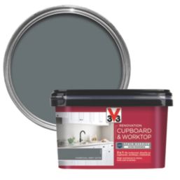 V33 2Ltr Charcoal Grey Satin Kitchen Cupboard Paint