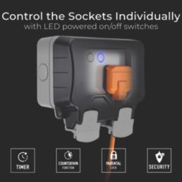 British General  IP66 13A 2-Gang SP Weatherproof Outdoor Switched Smart Wi-Fi Controlled Socket
