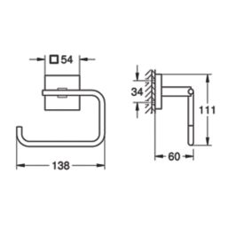 Grohe Start Cube Toilet Paper Holder Chrome