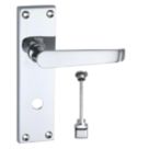 Smith & Locke  Fire Rated WC Door Handles Pair Polished Chrome