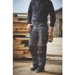 Snickers 3212 Duratwill 3212 Holster Pocket Trousers Grey/Black 31" W 30" L