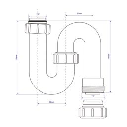 McAlpine Sink S Trap White 32mm