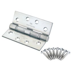 Eurospec  Polished Stainless Steel Grade 14 Fire Rated Thrust Bearing Hinges 102mm x 76mm 2 Pack