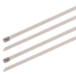 Essentials Stainless Steel Cable Ties Metallic 20cm x 0.46cm 100 Pack