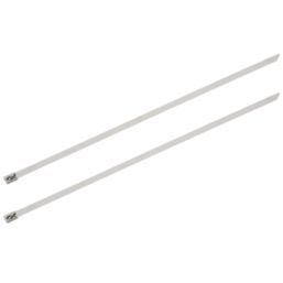 Essentials Stainless Steel Cable Ties Metallic 20cm x 0.46cm 100 Pack