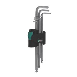 Wera 950/7 Chrome-Plated Metric Hex-Plus L-Key Set 7 Pieces