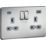 Knightsbridge  13A 2-Gang SP Switched Socket + 4.0A 20W 2-Outlet Type A & C USB Charger Polished Chrome with Grey Inserts