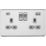 Knightsbridge  13A 2-Gang SP Switched Socket + 4.0A 20W 2-Outlet Type A & C USB Charger Polished Chrome with Grey Inserts