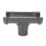 FloPlast  uPVC Round Gutter Running Outlet Anthracite Grey 112mm x 68mm