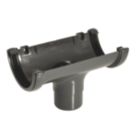 FloPlast  uPVC Round Gutter Running Outlet Anthracite Grey 112mm x 68mm