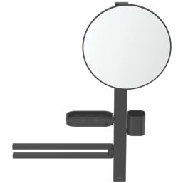 Ideal Standard Alu+ Mirror with Beauty Bar Silk Black 580mm x 146mm x 717mm