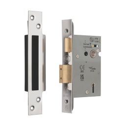 Smith & Locke Fire Rated  5 Lever Polished Chrome Architectural Sash Lock 65mm Case - 44mm Backset