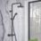 Meda Rear-Fed Exposed Black Thermostatic Bar Mixer Shower