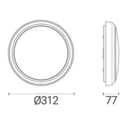 4lite  LED Wall/Ceiling Light White 13W 1300lm