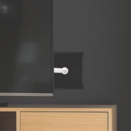 British General Nexus Metal 1-Gang Coaxial TV / FM Socket Matt Black with Colour-Matched Inserts