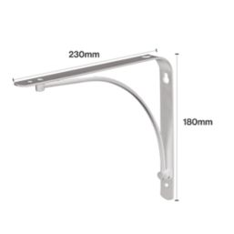 Essentials Arc  Shelf Brackets Silver 230mm x 180mm 4 Pack