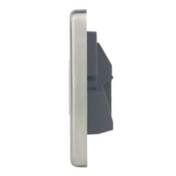 Hager Sollysta WRSU83BSW  13A Unswitched Fused Spur  Brushed Steel with White Inserts