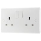 British General 800 Series 13A 2-Gang SP Switched Socket White
