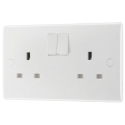 British General 800 Series 13A 2-Gang SP Switched Socket White