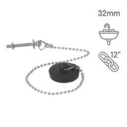 Flomasta Rubber Plug & Chain 12"