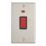 Contactum iConic 45A 1-Gang DP Control Switch Brushed Steel with Neon with Black Inserts