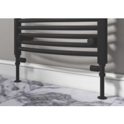 ETAL Rise 15mm x 1/2" Black Straight Designer Manual Radiator Valve Head & Body  2 Pack