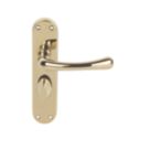 Serozzetta Ibra Lever on Backplate WC Door Handle Pair Polished Brass