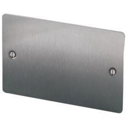 LAP  2-Gang Blanking Plate Brushed Stainless Steel