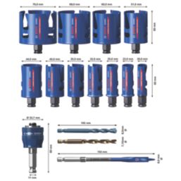 Bosch Expert Construction 11-Saw Multi-Material Holesaw Set