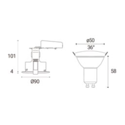 4lite WiZ Connected Fixed  Fire Rated LED Smart Downlight Matt White 4.9W 345lm