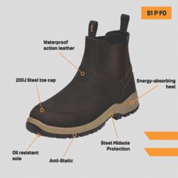 Site Merrien 2.0 Size 10  Brown Waterproof Steel Toe Cap Safety Dealer Boots