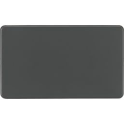 Knightsbridge  2-Gang Blanking Plate Anthracite