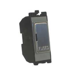 Varilight PowerGrid 13AX Grid Fused Spur Brushed Steel with Colour-Matched Inserts