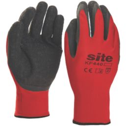 Site  Superlight Latex Gripper Gloves Red/Black Large