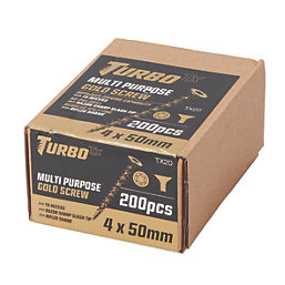 Turbo TX  TX Double-Countersunk Self-Drilling Multipurpose Screws 4mm x 50mm 200 Pack