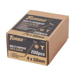 Turbo TX  TX Double-Countersunk  Multipurpose Screws 4mm x 50mm 200 Pack